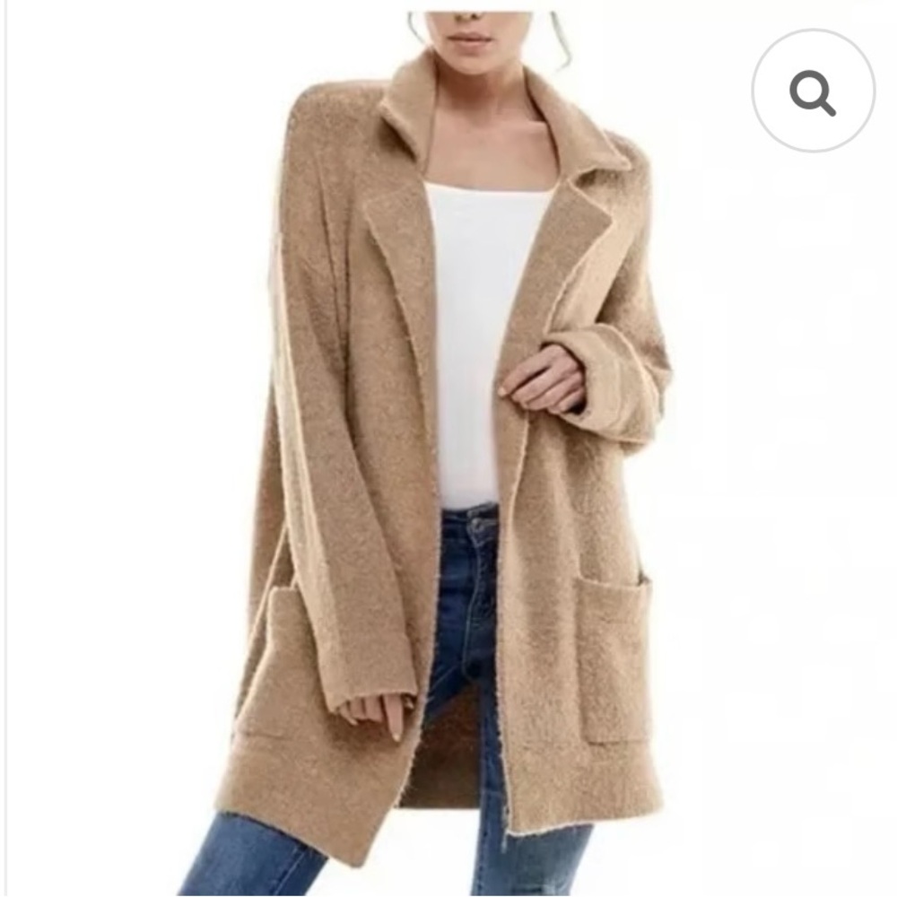 Women's Oversized Cozy Tan Cardigan